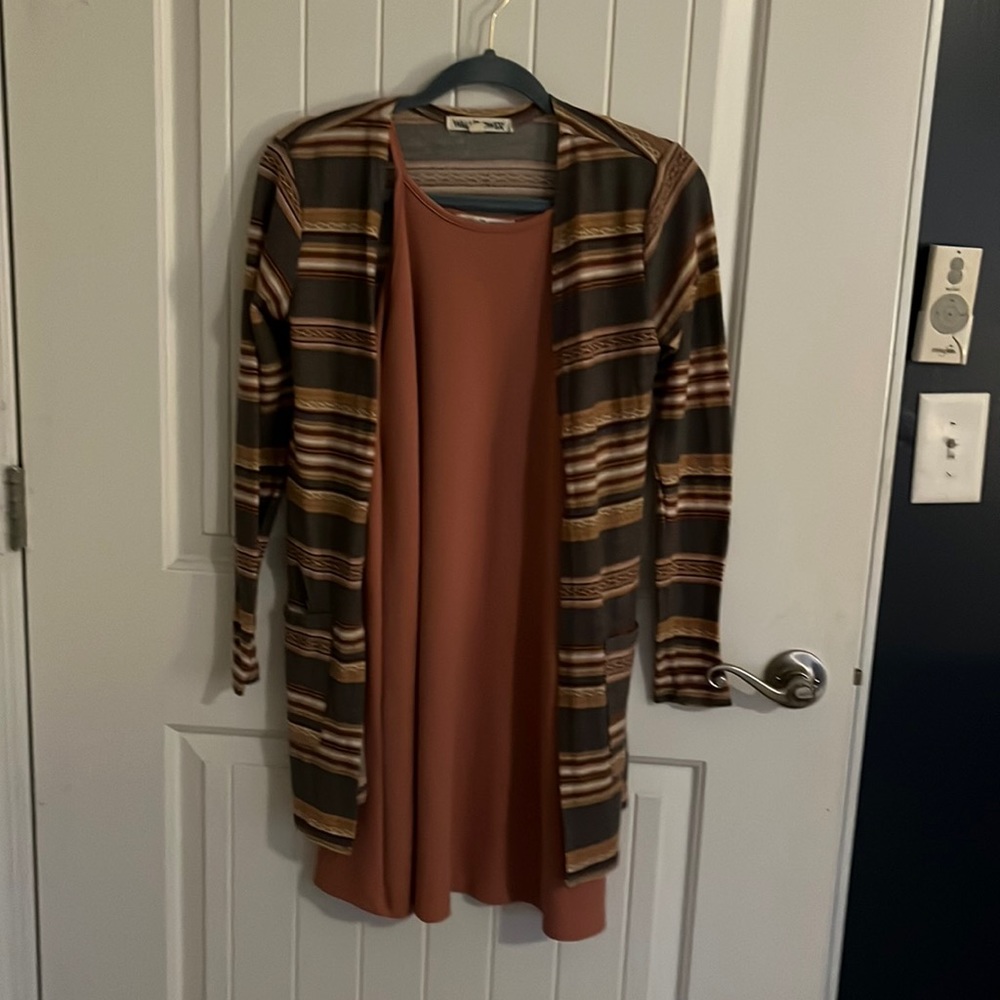 Wallflower juniors spaghetti dress with matching cardigan Sz S